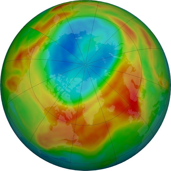 Arctic ozone map for 06 March 2020